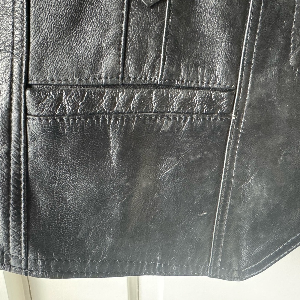 Vintage Biker Leather Vest - Picture 6 of 6